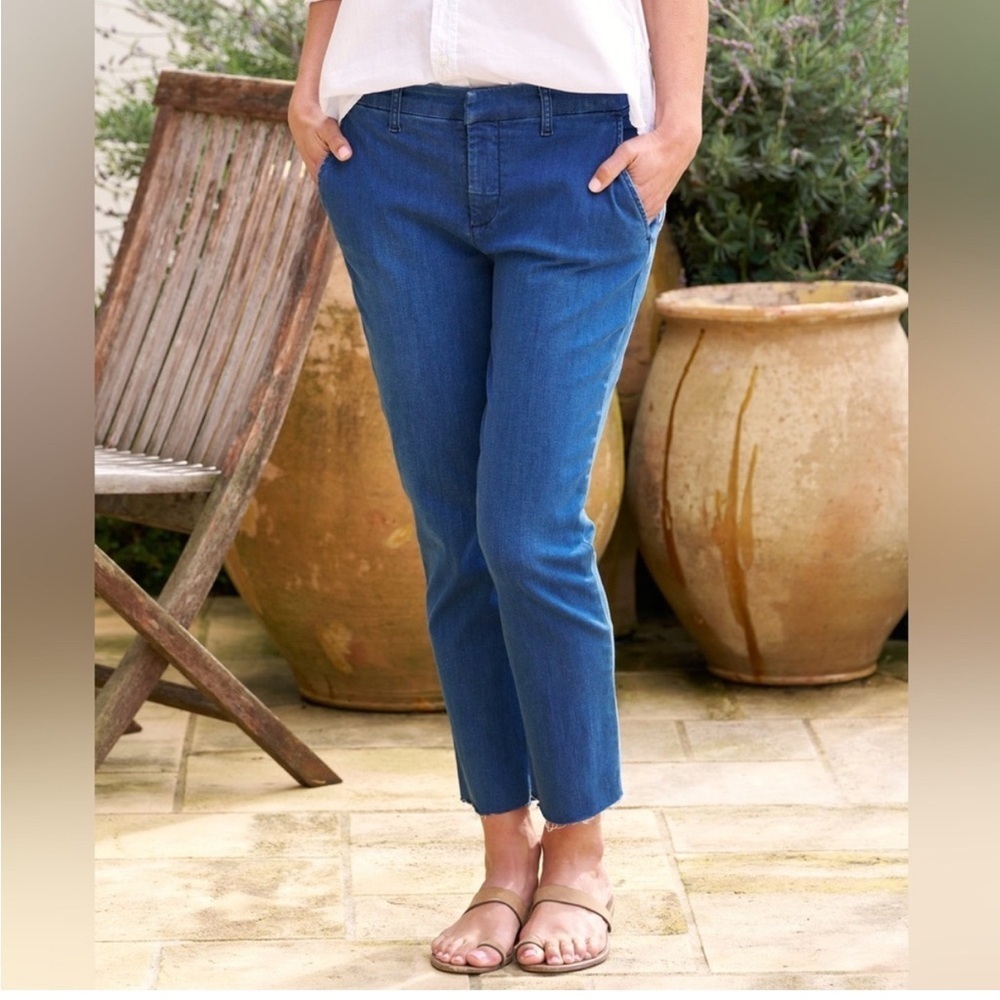 Frank & Eileen Wicklow Denim Relaxed Distressed Raw Hem Jean 2 NEW